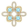 14K Yellow Aquamarine and .17 CTW Diamond Clover Pendant Ref 14131585